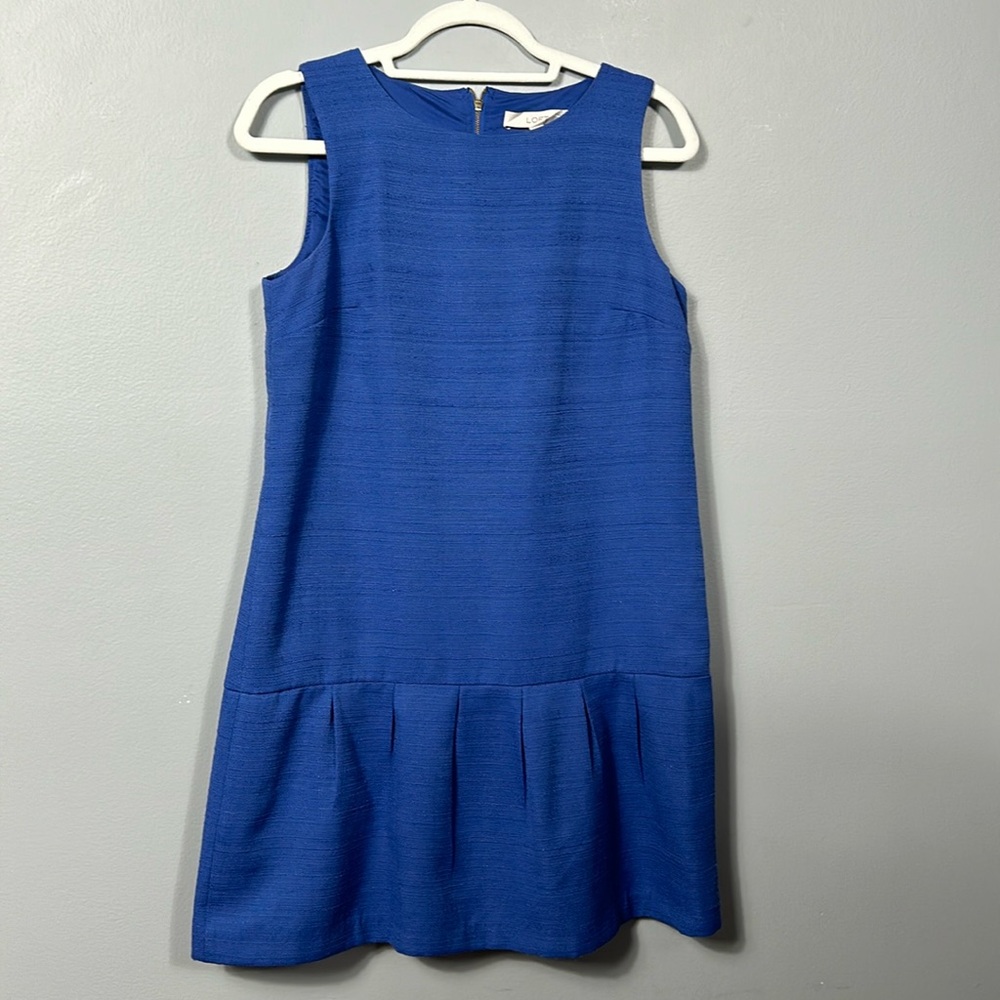 Loft Royal Blue Pleated Skirt Mini Slip on Dress size 6